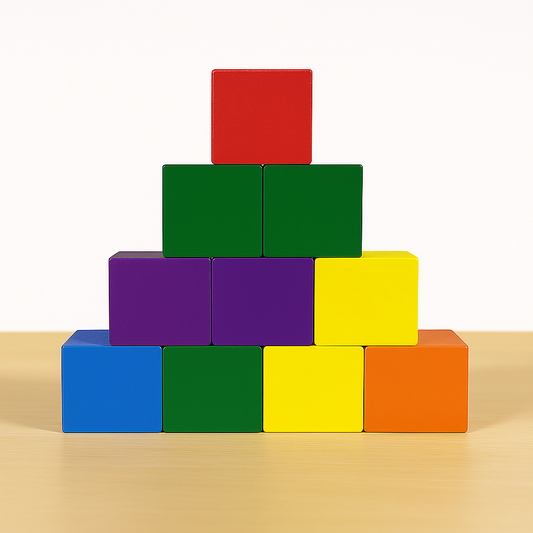 FRACP Candidate Exam - Wooden Blocks - Assorted Colours - 1 Inch - Pk 10