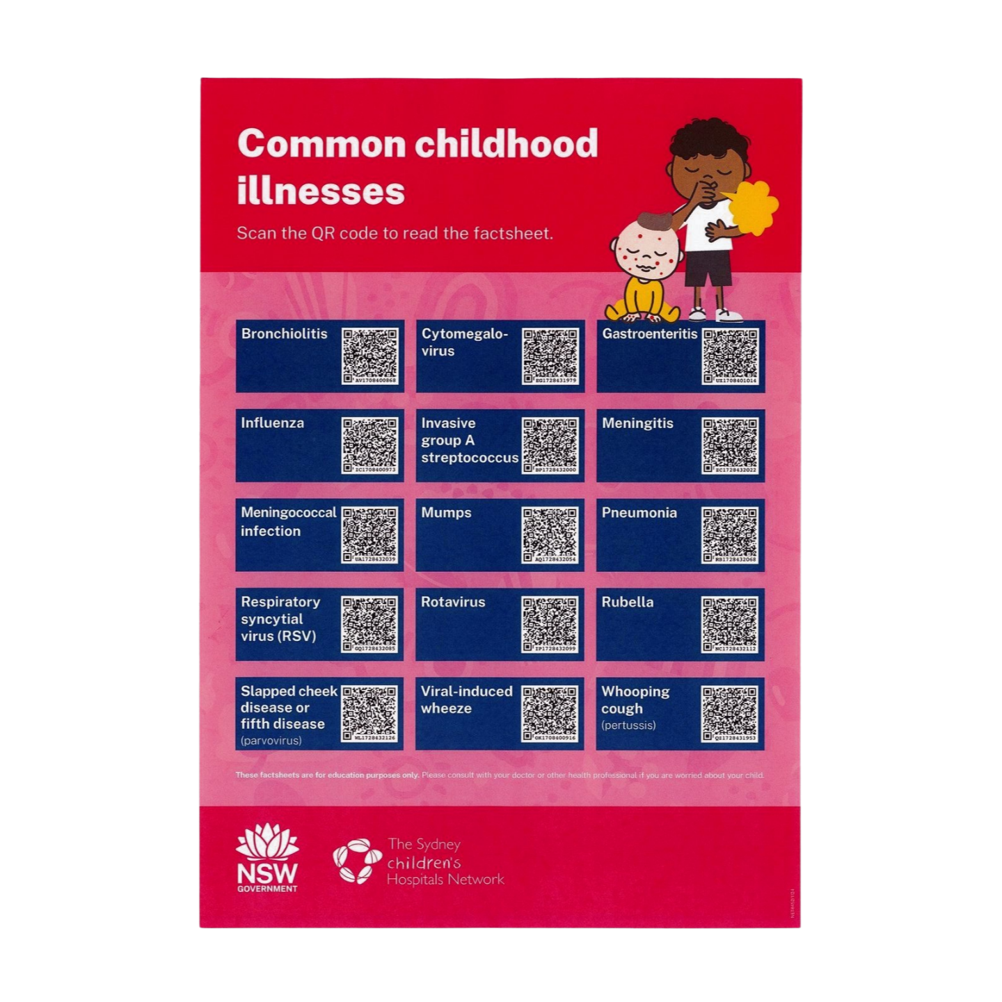 Common childhood illnesses QR Code Poster Download Resource - PDF