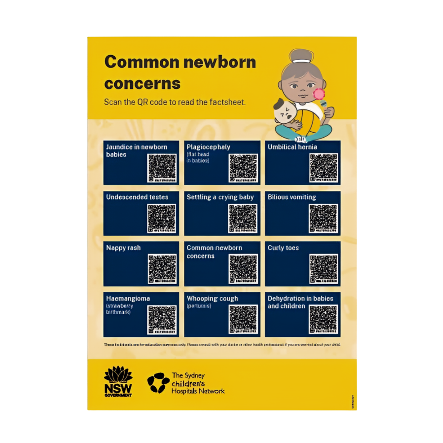 Common newborn concerns QR Code Poster Download Resource - PDF