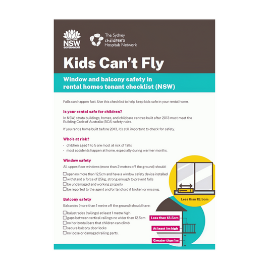 Kids Can’t Fly – Safety Checklist for Rental Homes (NSW) - Download Resource - PDF