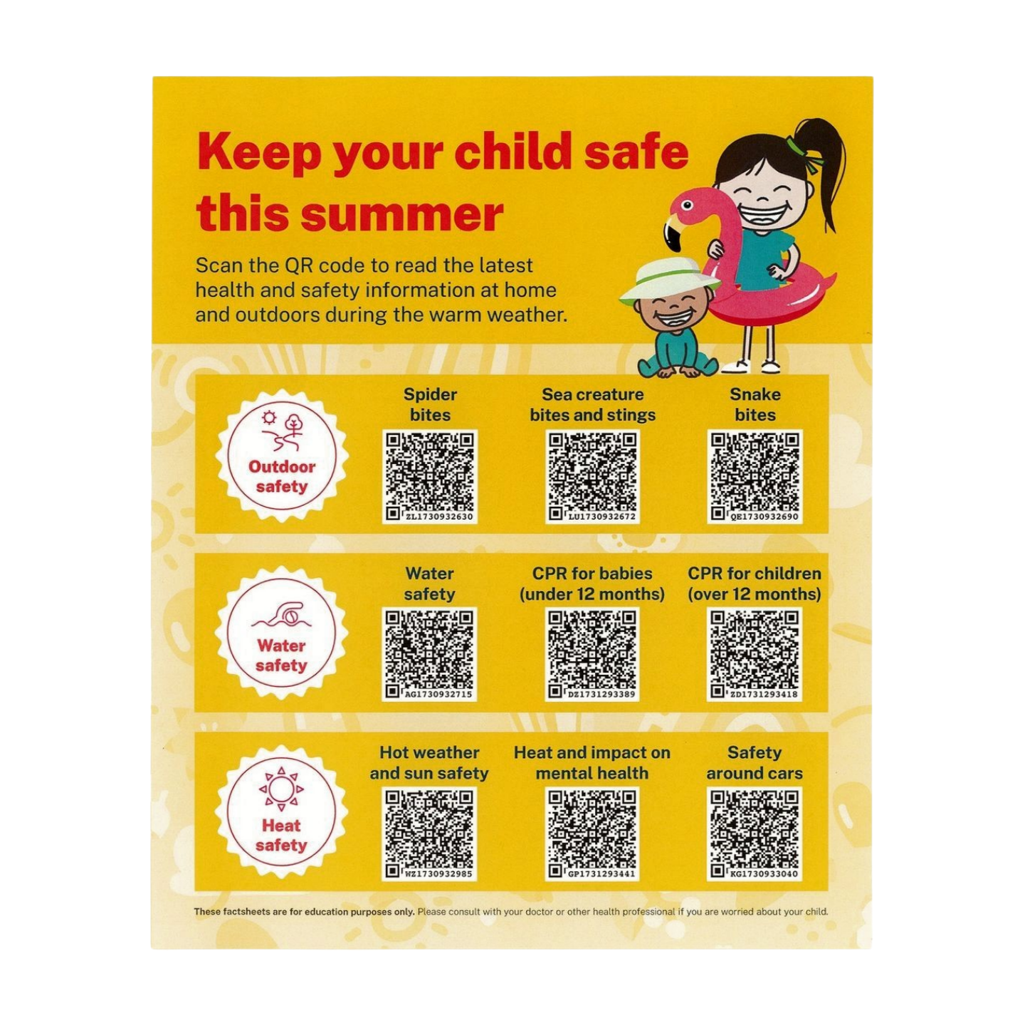 Keep your child safe this summer QR Code Poster Download Resource - PDF